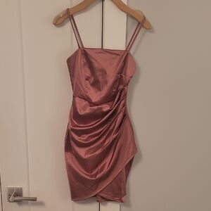 Elegant Pink Satin Dress